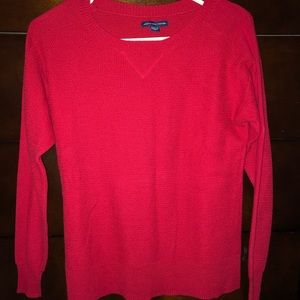 American Eagle Red Waffle Sweater